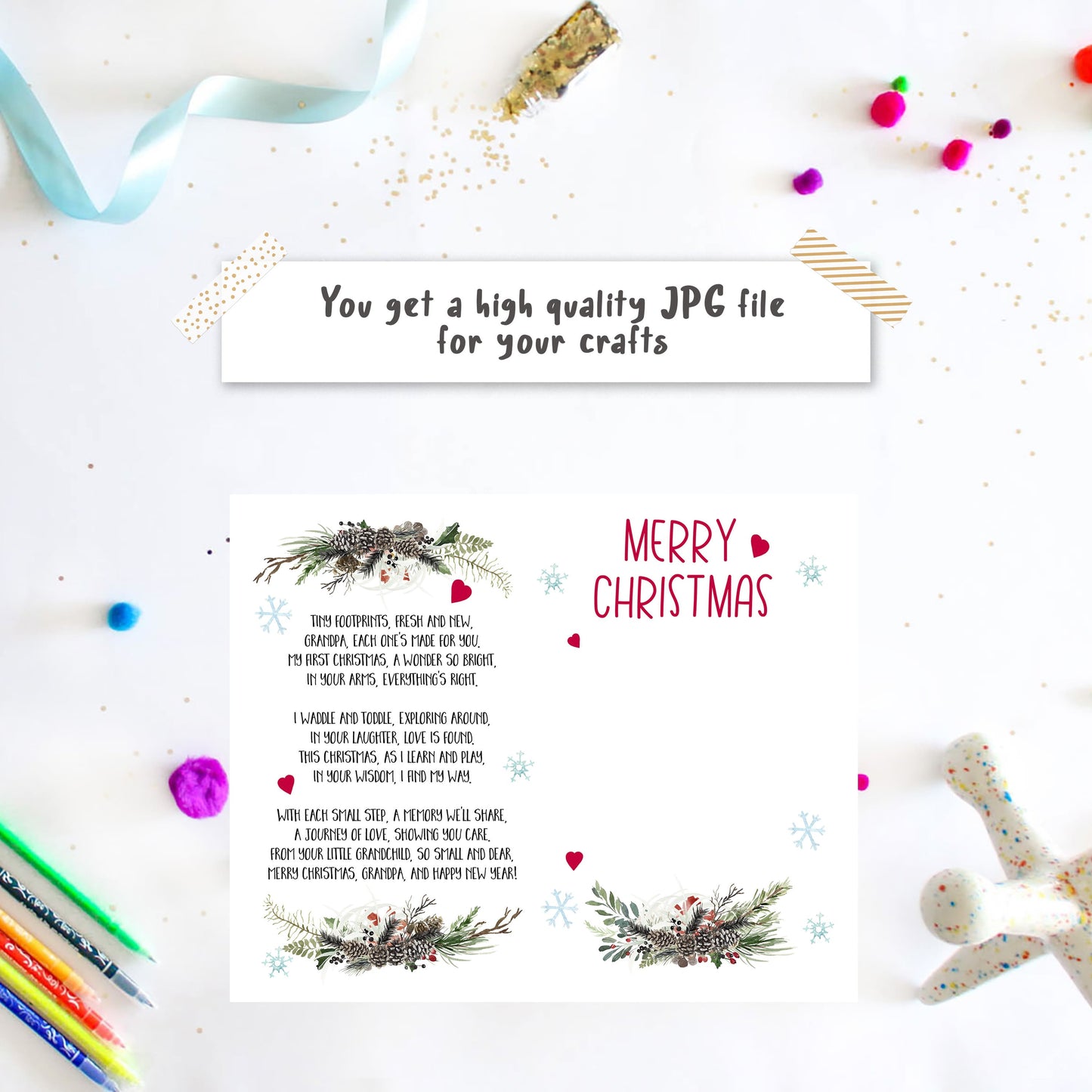 Merry Christmas Grandpa Footprint Poem