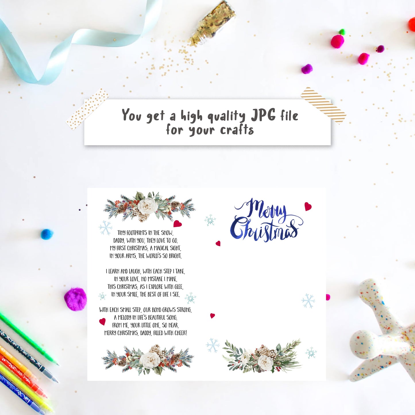 Merry Christmas Daddy Footprint Poem