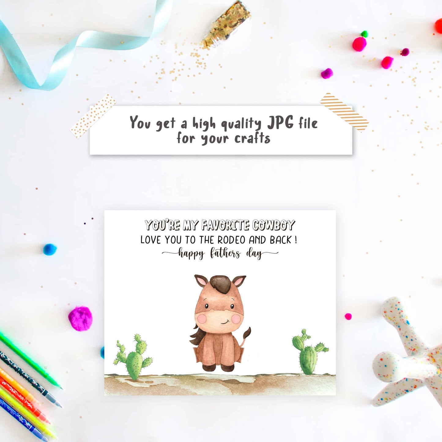 Father's day footprint - Western Dad Grandpa animal handprint