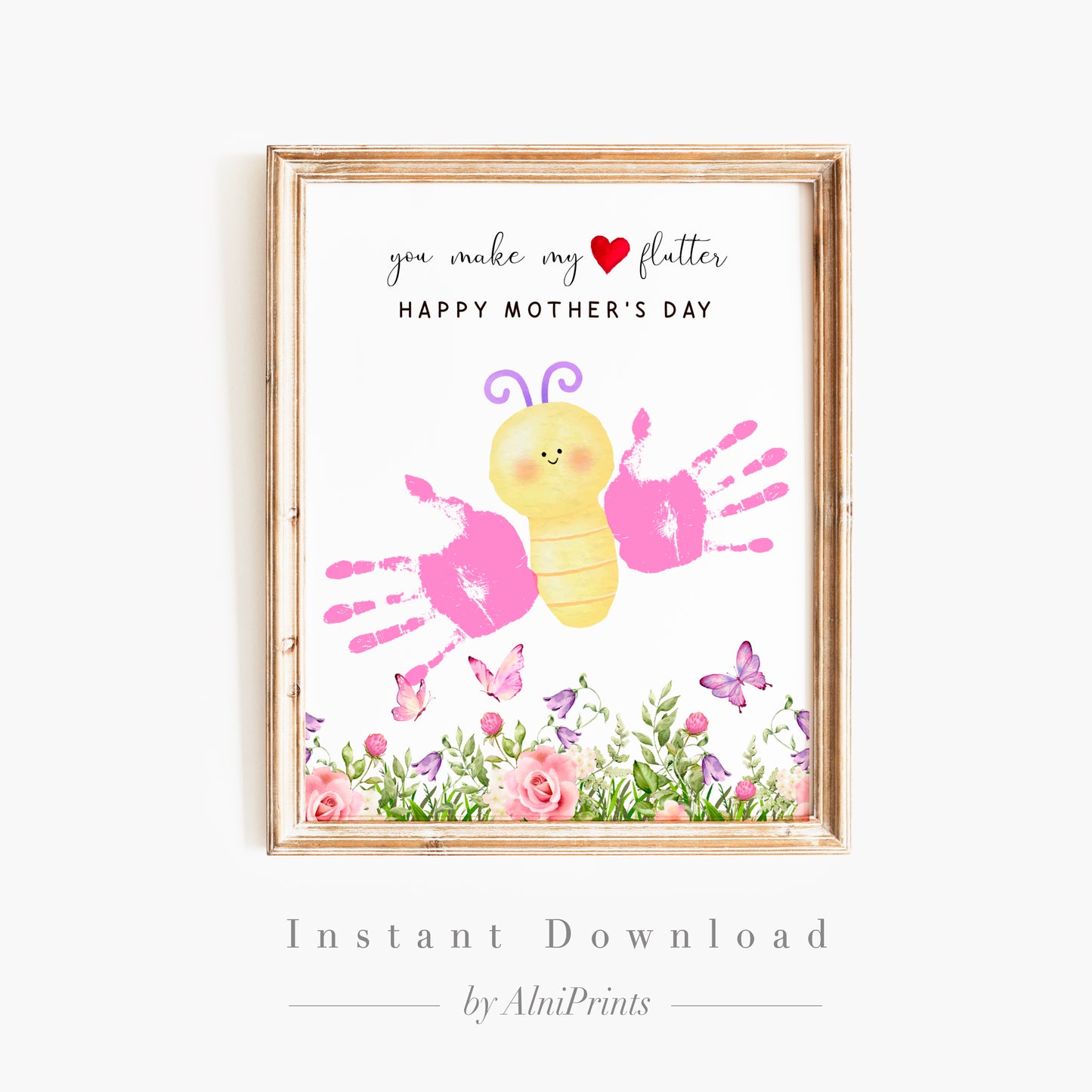 Butterfly handprint for mom. You make my heart flutter