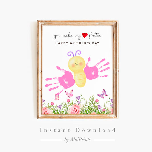 Butterfly handprint for mom. You make my heart flutter