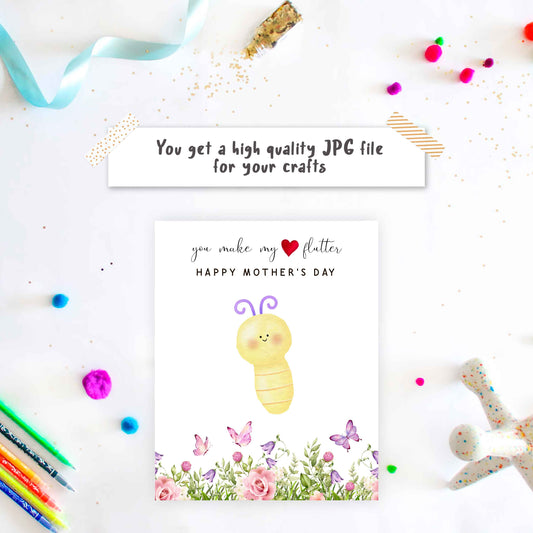 Butterfly handprint for mom. You make my heart flutter