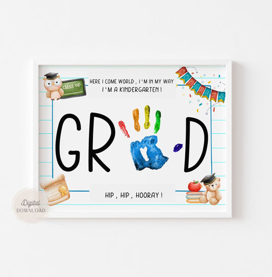 Kindergarten Graduation Sign with Handprint