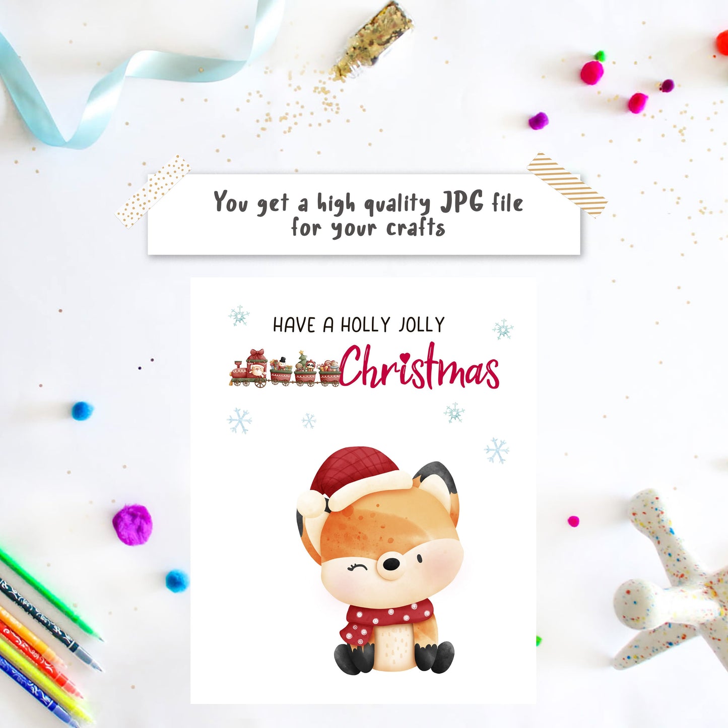 Christmas Footprint art Fox