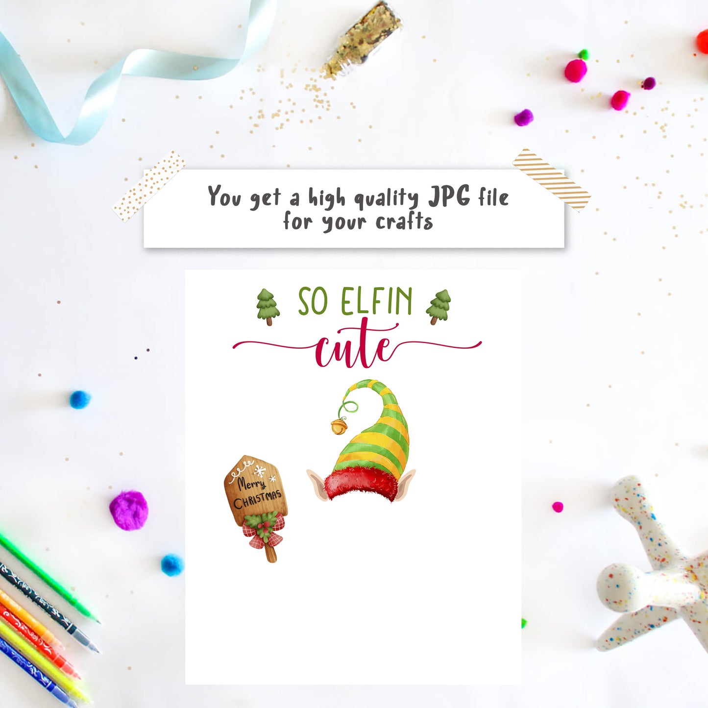 Christmas Elf Handprint Art