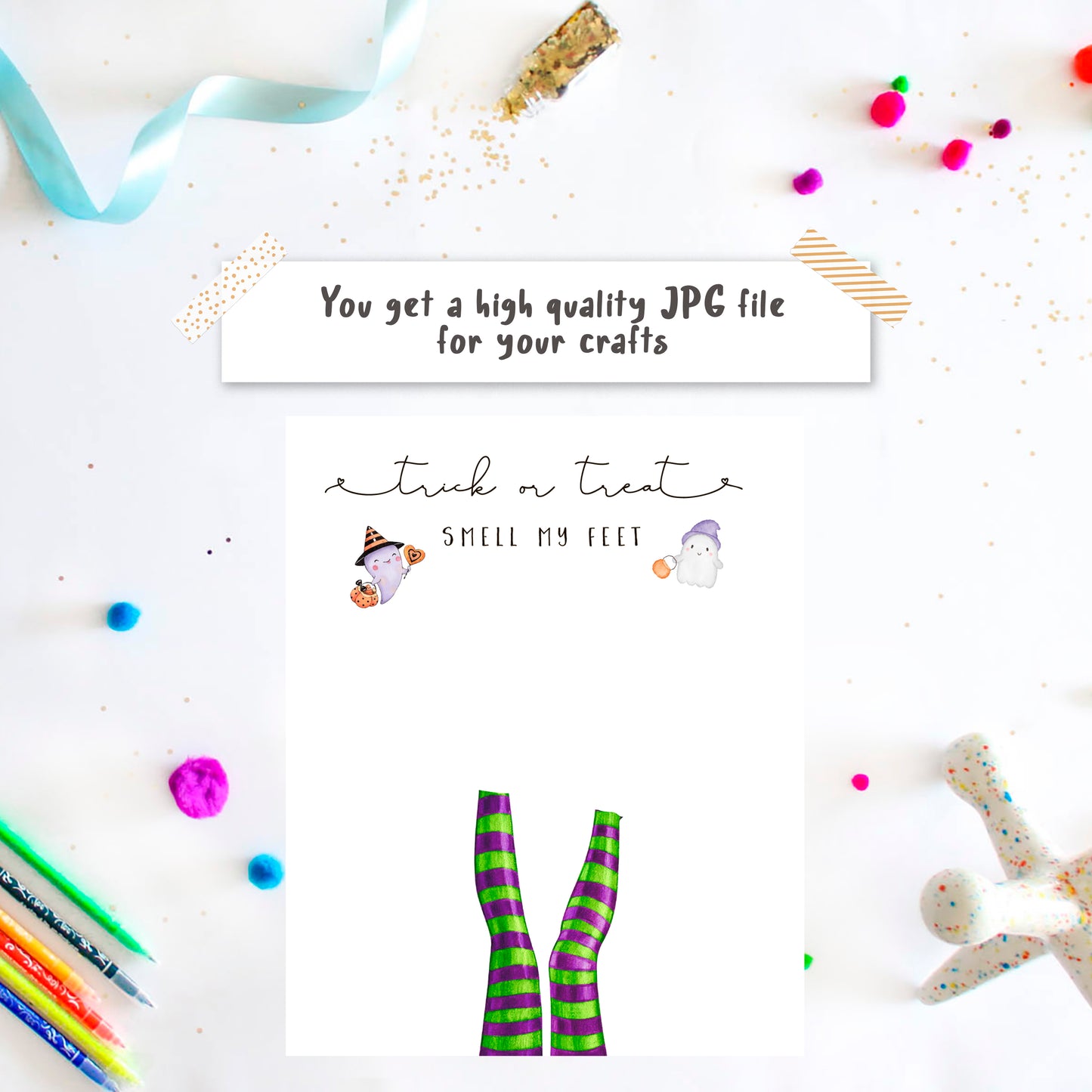 Trick or Treat Halloween Footprint Art crafts