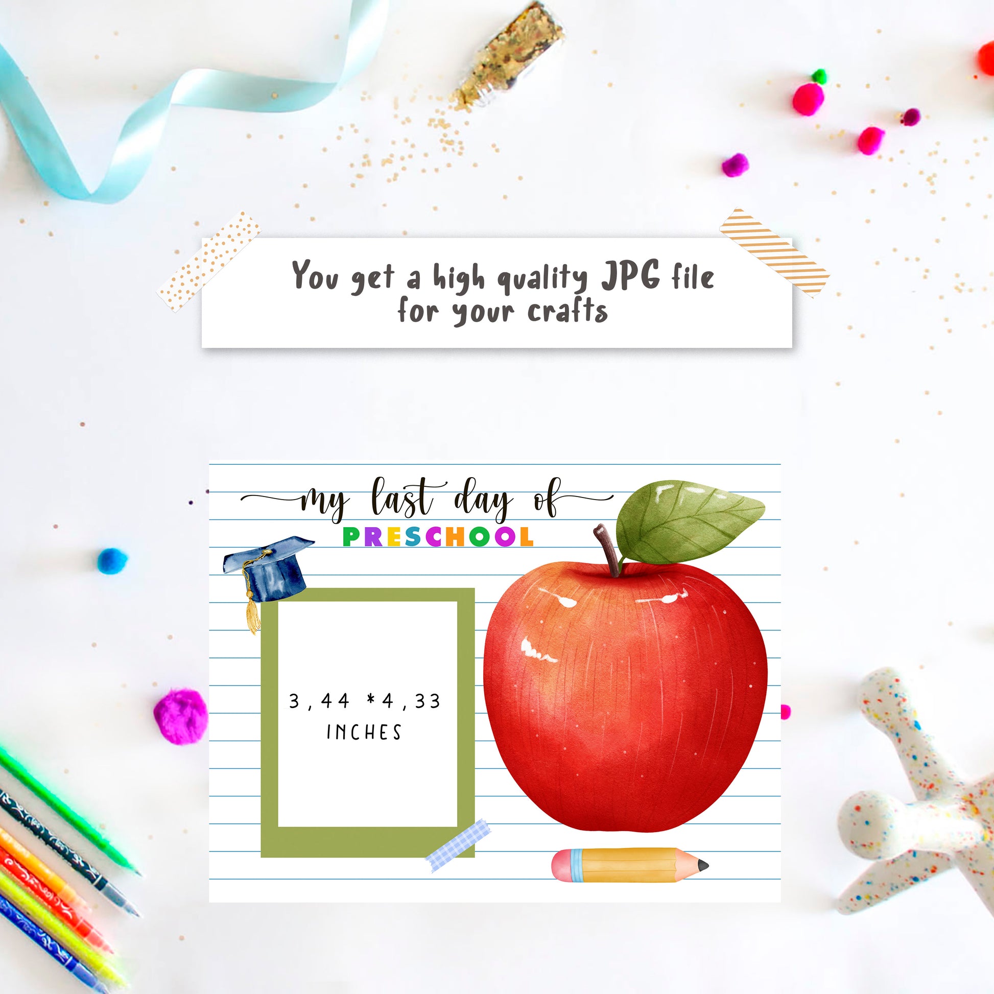 Last Day of Preschool Printable with handprint