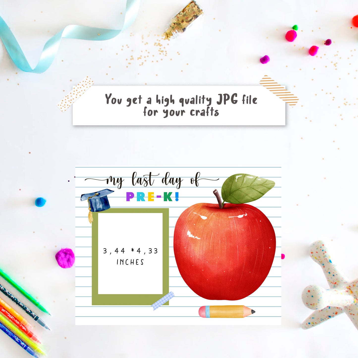 Last Day of Pre-K Printable with handprint
