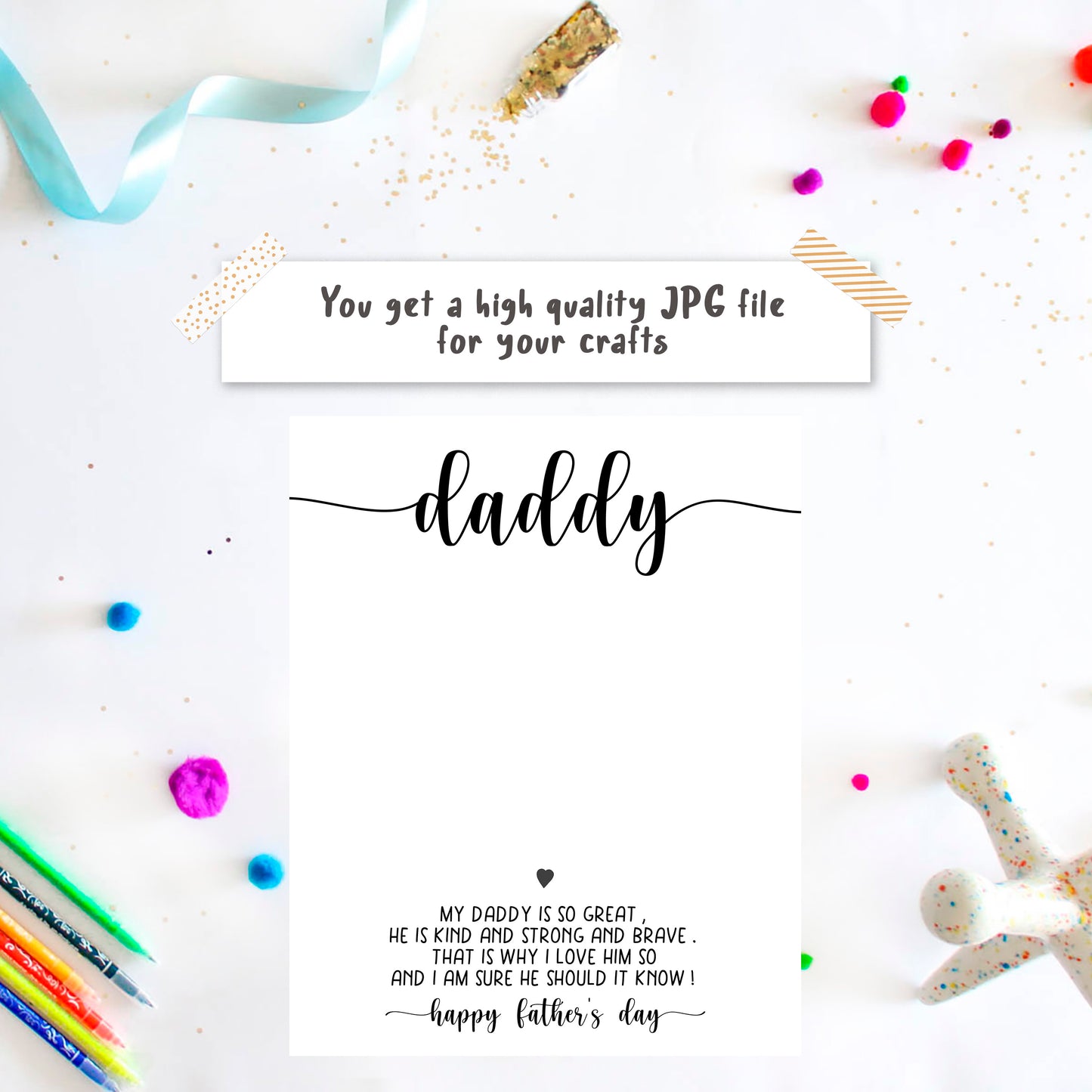 Daddy poem from Newborn. Father's day footprint art craft download