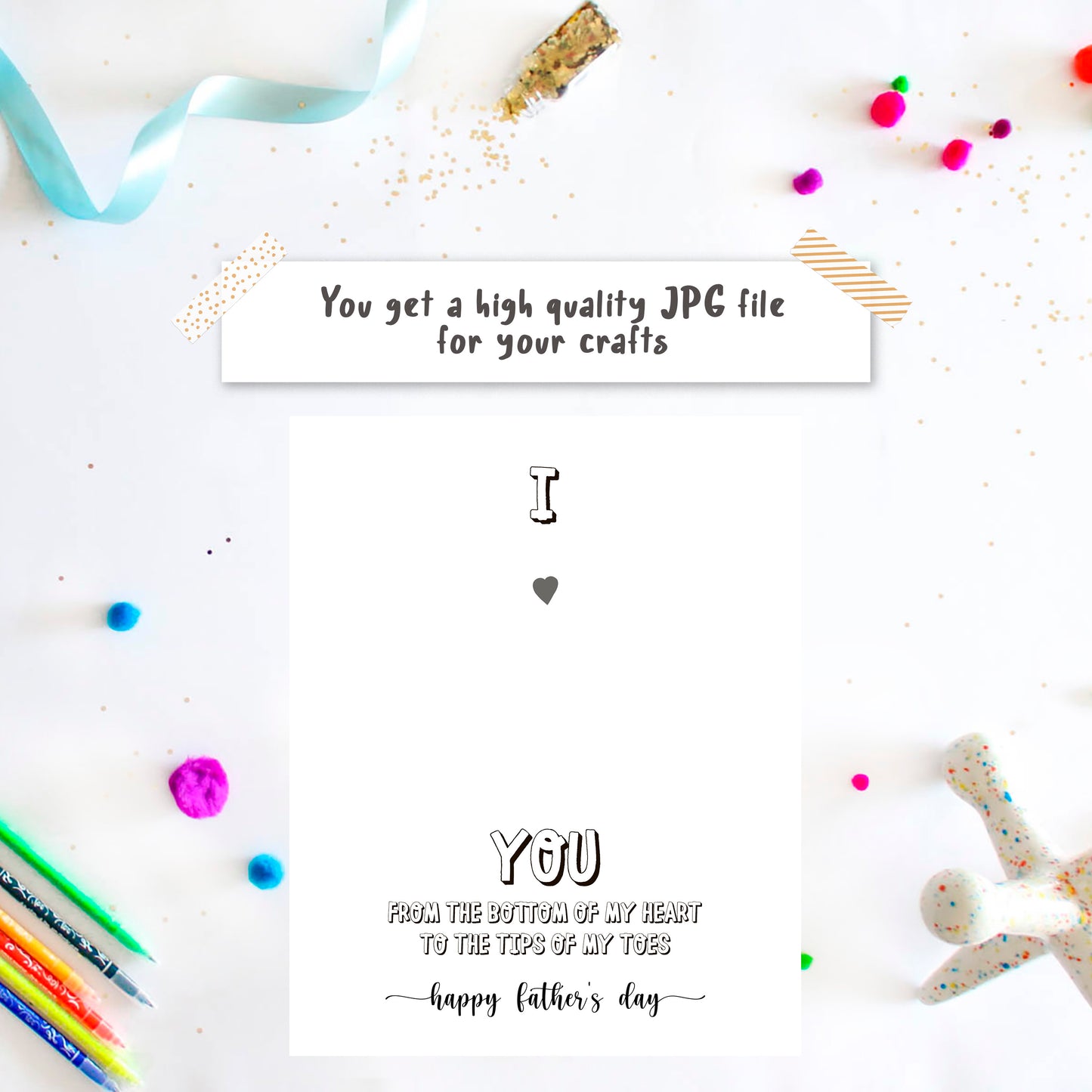 Tips of my toes Father's day footprint art - First Father's day art craft printable.