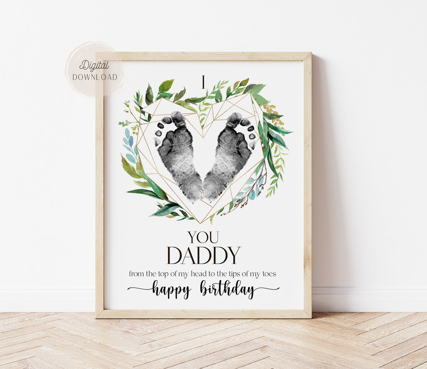 Daddy Birthday poem Footprint Art