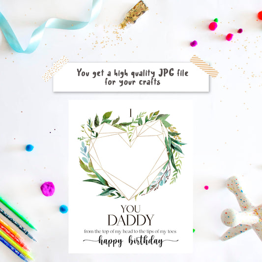 Daddy Birthday poem Footprint Art