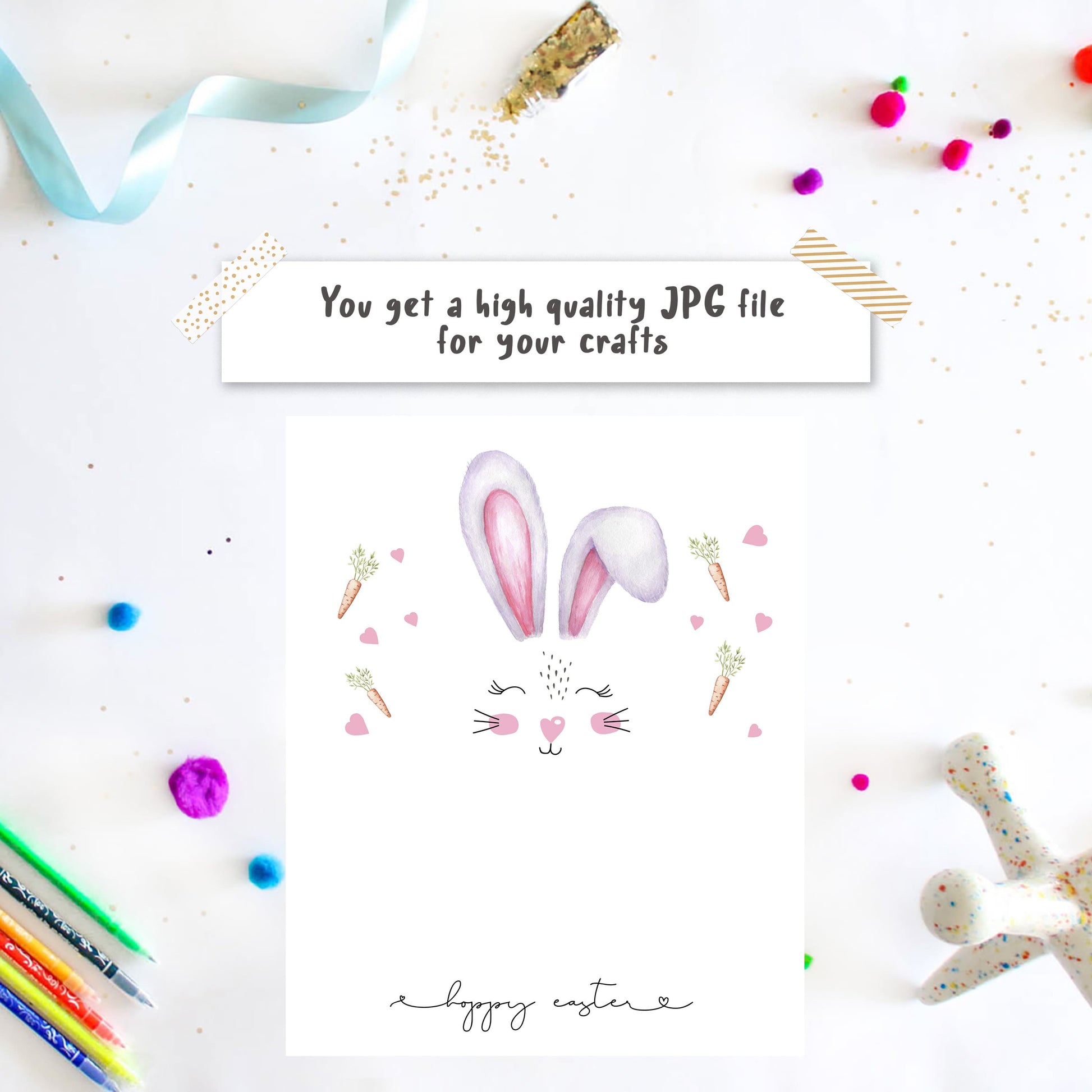 Hoppy Easter Bunny Footprint Art