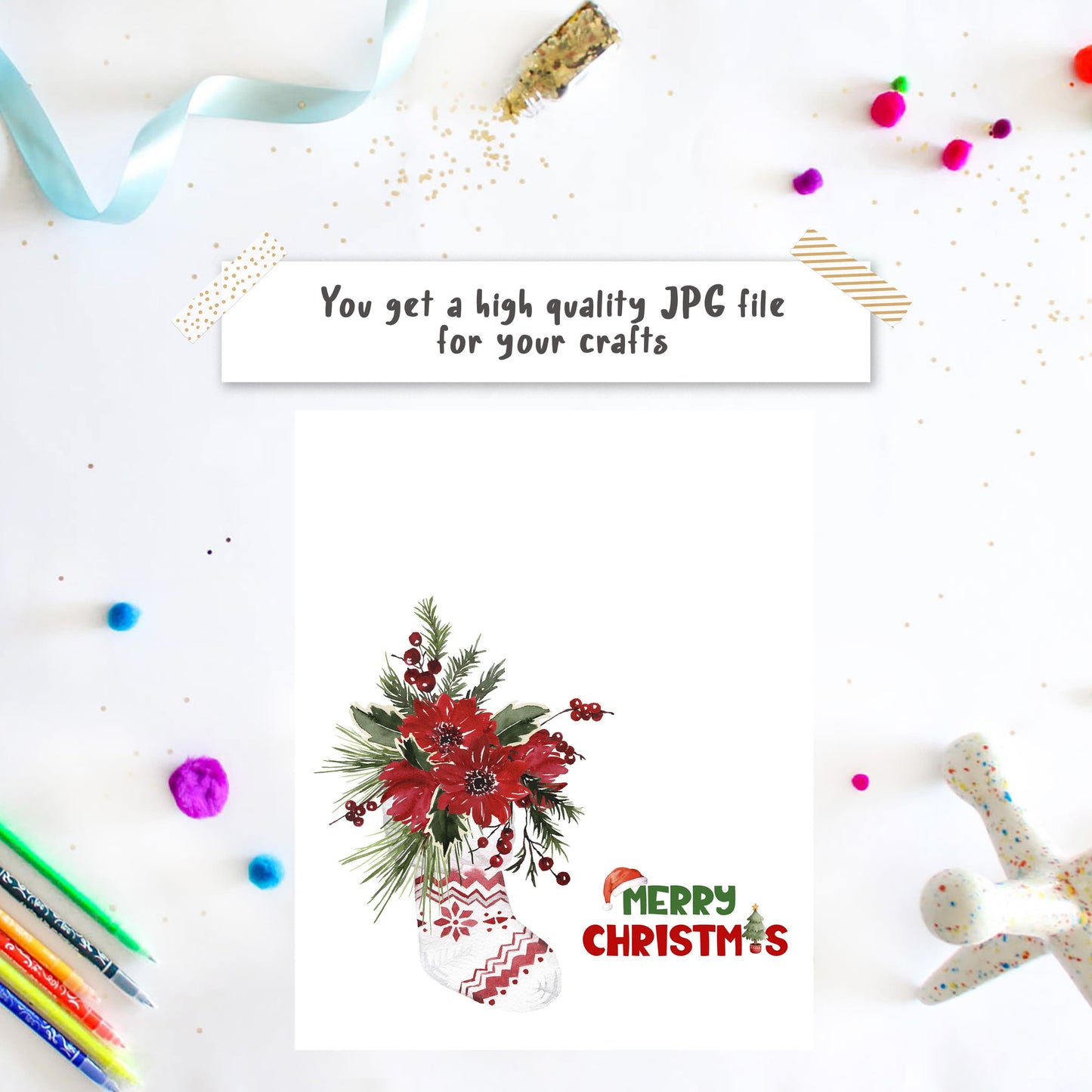 Poinsettia Christmas Handprint Art