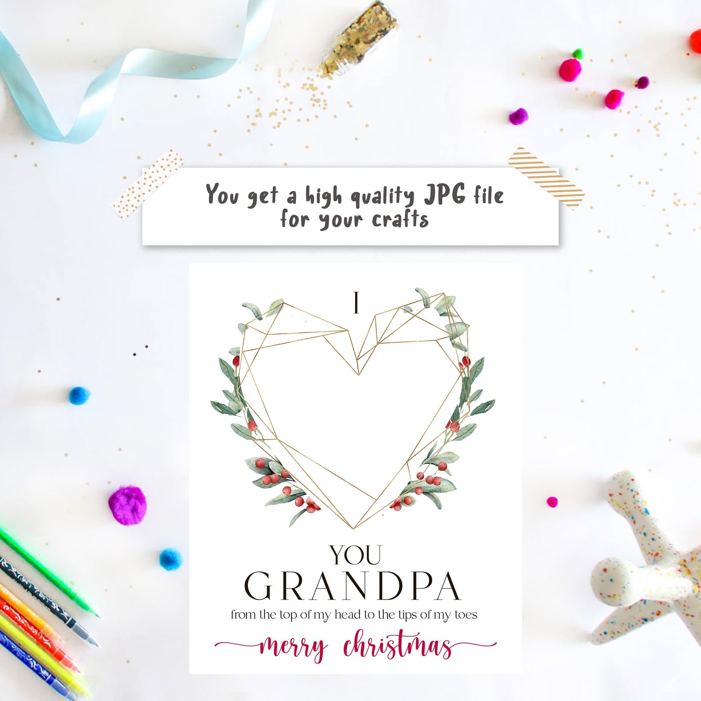 Grandpa Christmas Card with Footprint