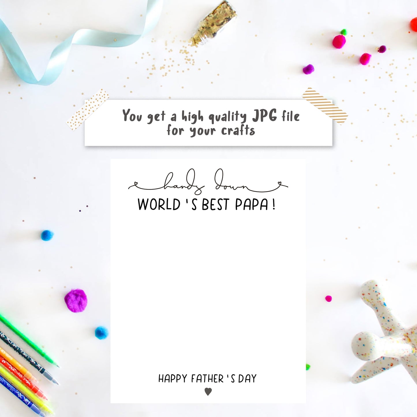 Hands down World's best Papa - Handprint art Father's day gift DIY Craft