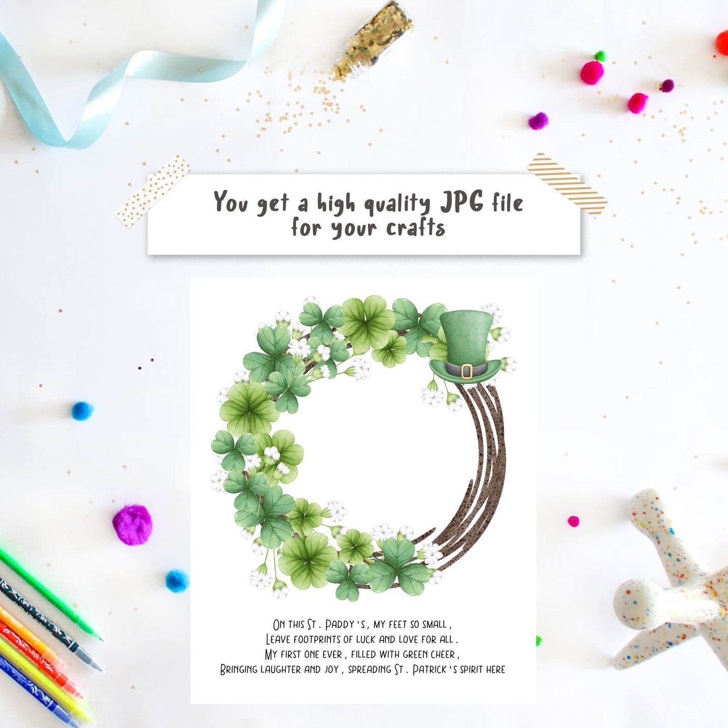 Shamrock Footprint - St Patrick's Newborn Art