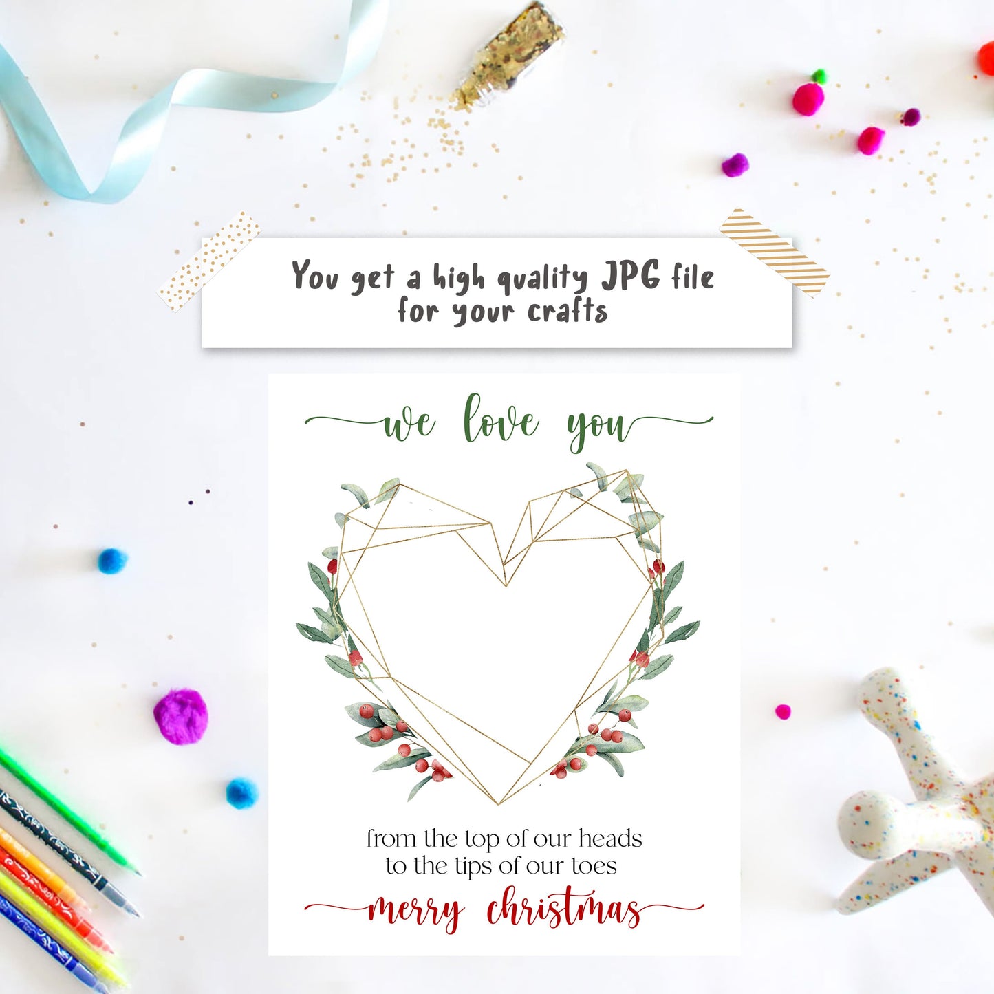 'We Love You' Christmas Card with Footprint