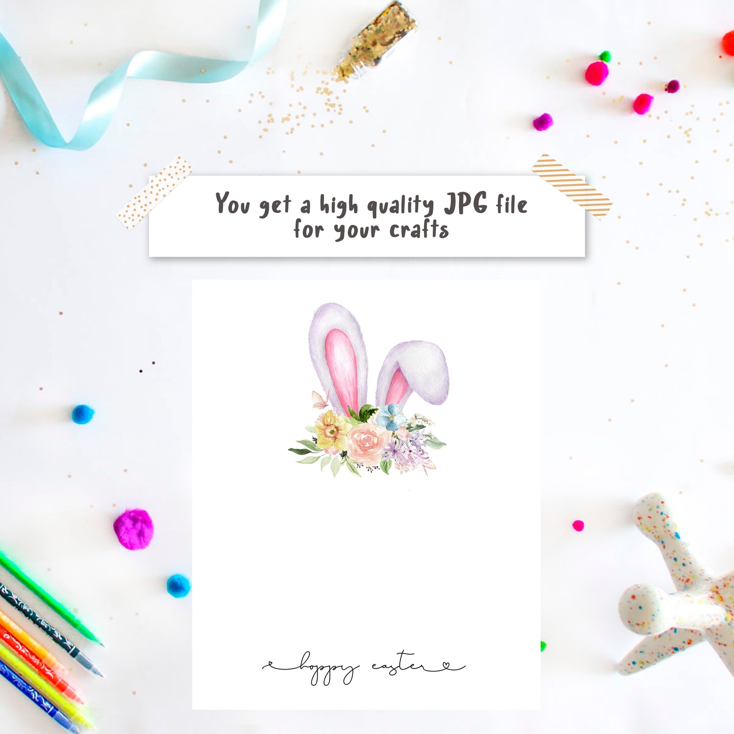 Bunny Handprint - Hoppy Easter Card