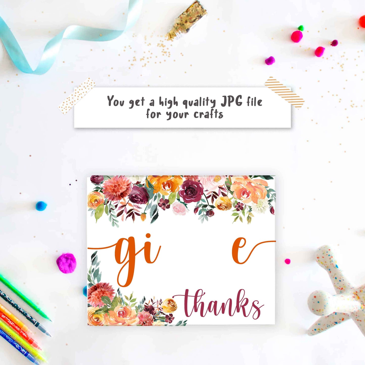 Give Thanks - Footprint Art crafts Thanksgiving