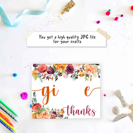 Give Thanks - Footprint Art crafts Thanksgiving
