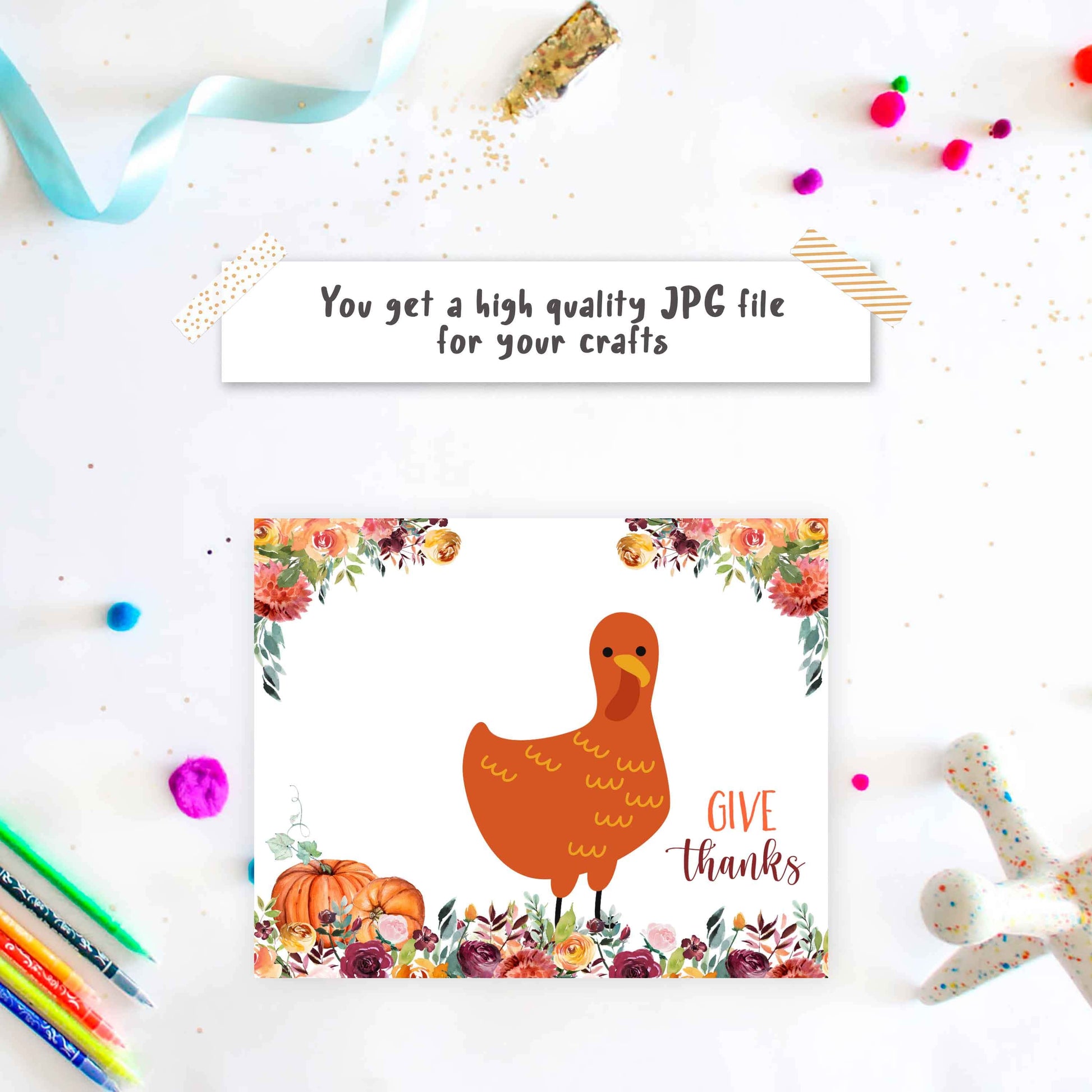 Give Thanks Turkey Handprint Craft