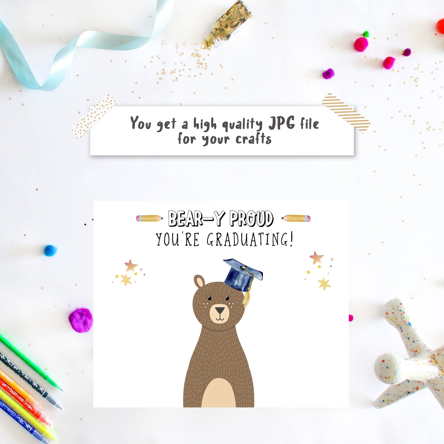 Bear-y Proud, You're Graduating - Graduation Handprint