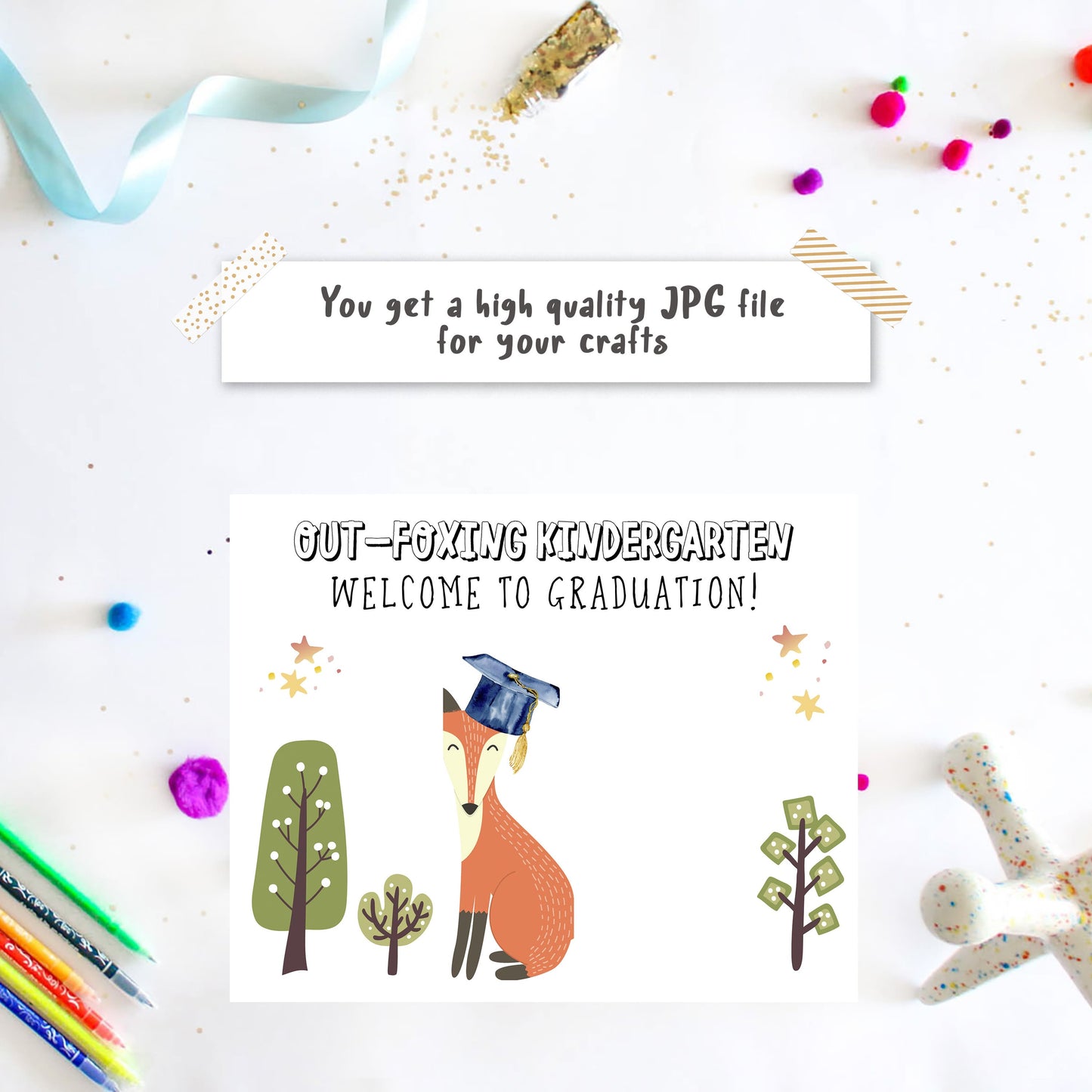 Kindergarten Graduation Sign - Keepsake Certificate with Handprint