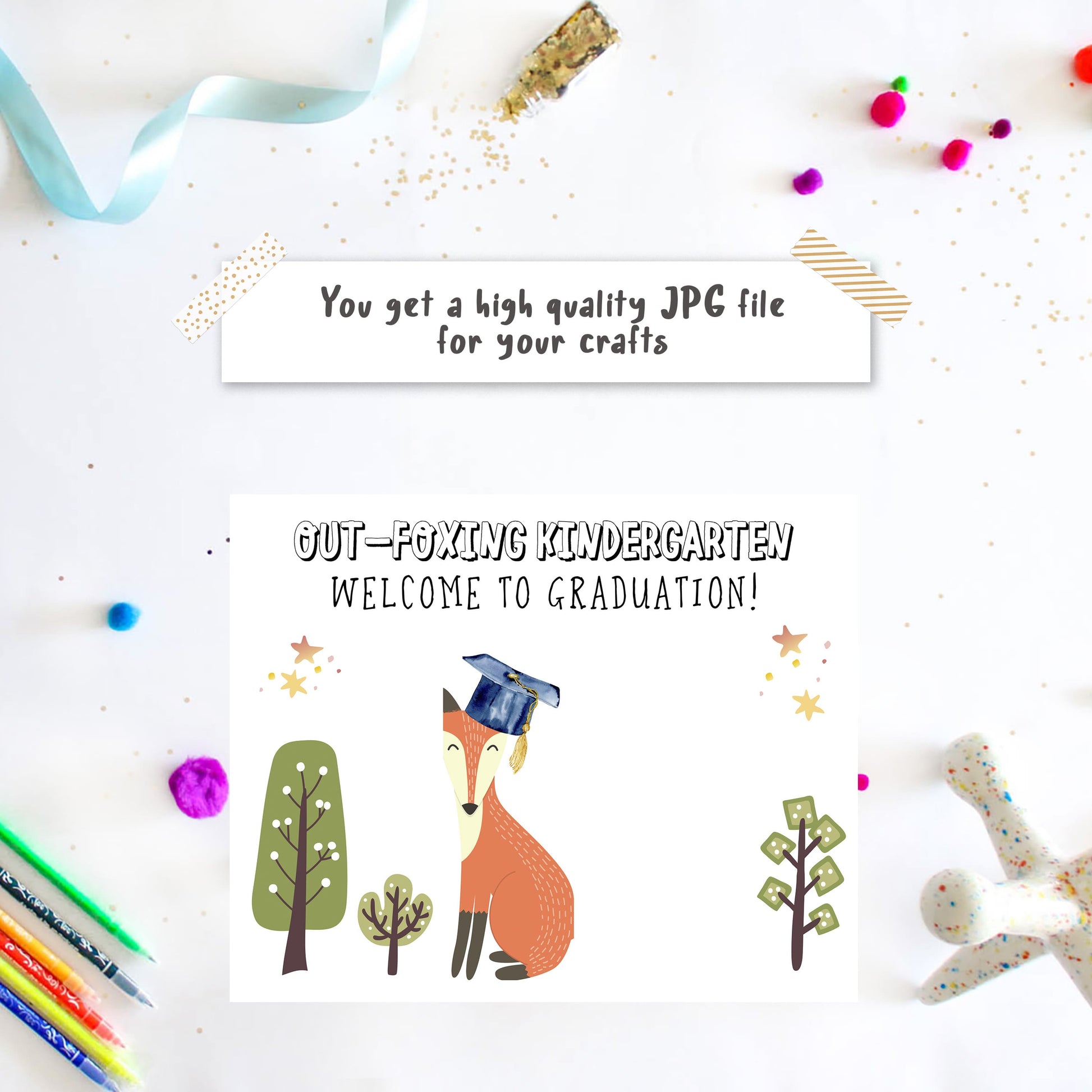 Kindergarten Graduation Sign - Keepsake Certificate with Handprint