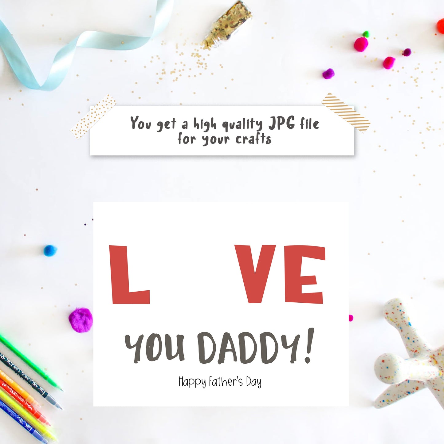 Love you Daddy - Father's day Handprint craft printable.