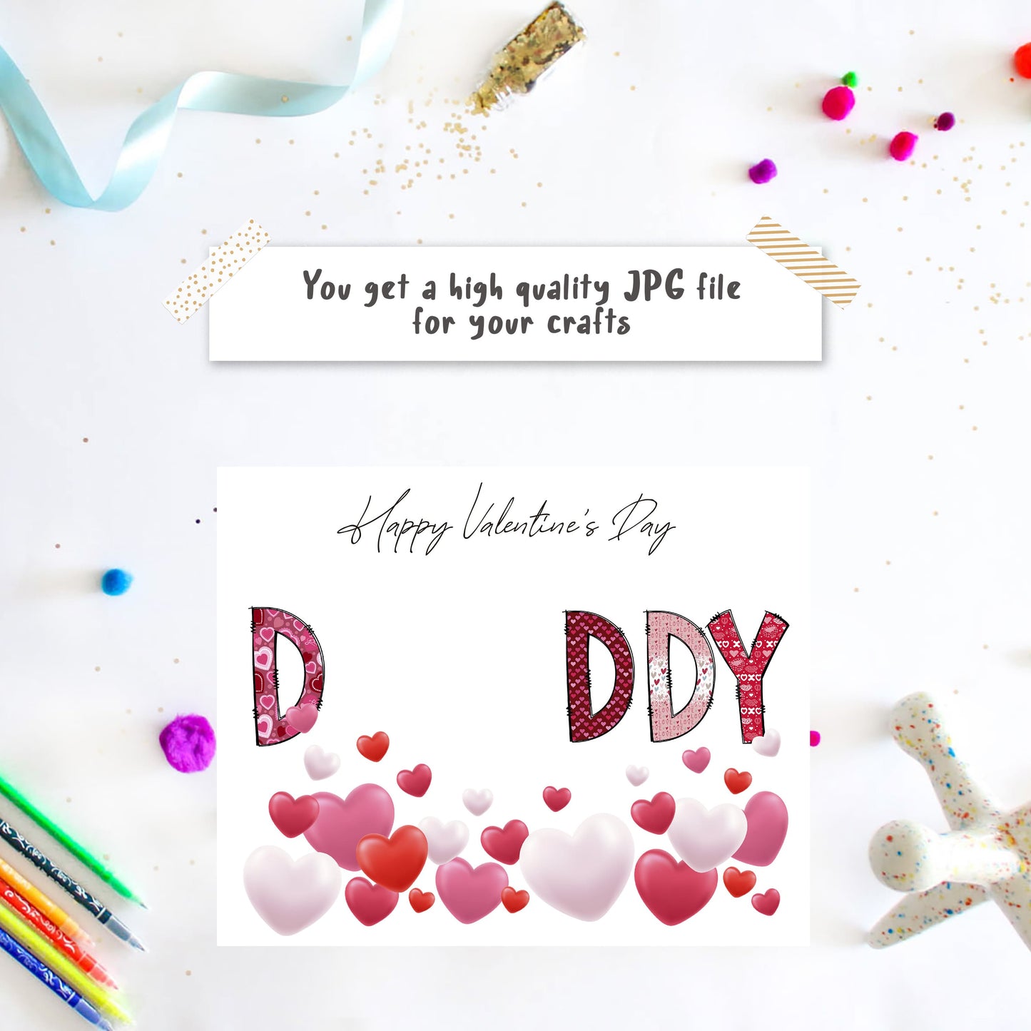 Homemade Valentines Day Card - Daddy Handprint