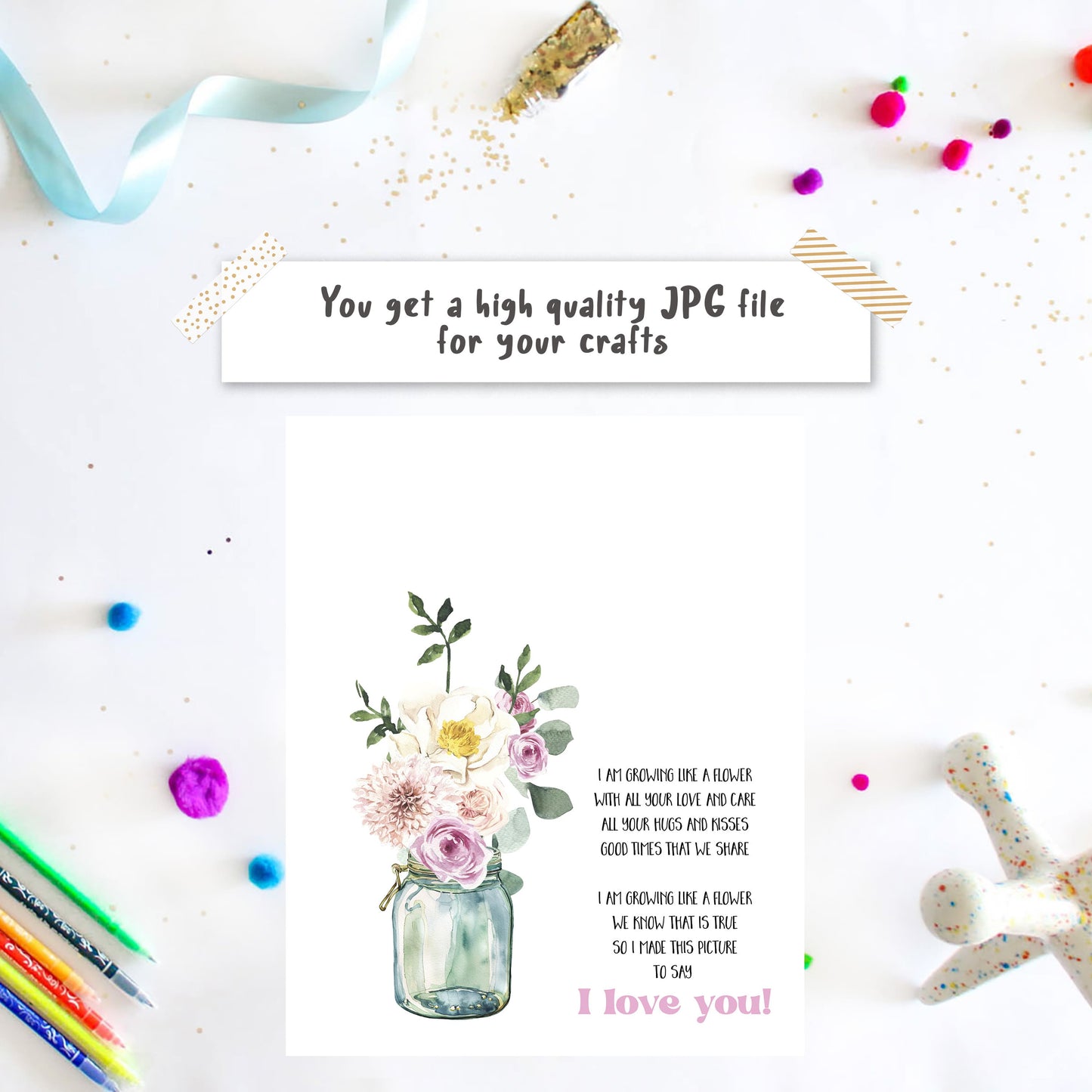 Mother's Day Handprint Poem 'I'm growing like like a flower'