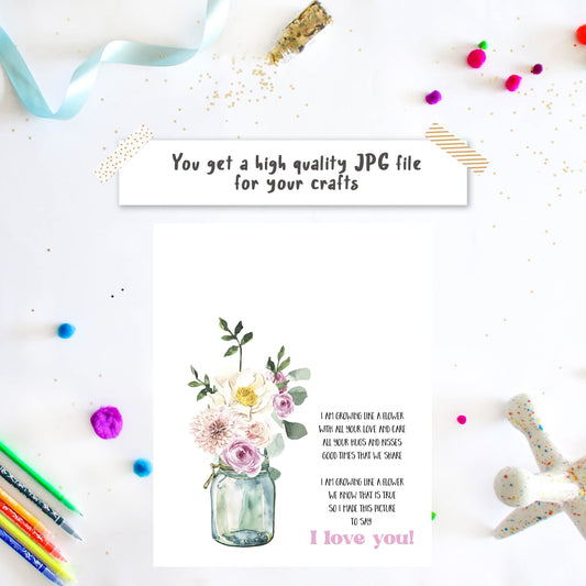 Mother's Day Handprint Poem 'I'm growing like like a flower'