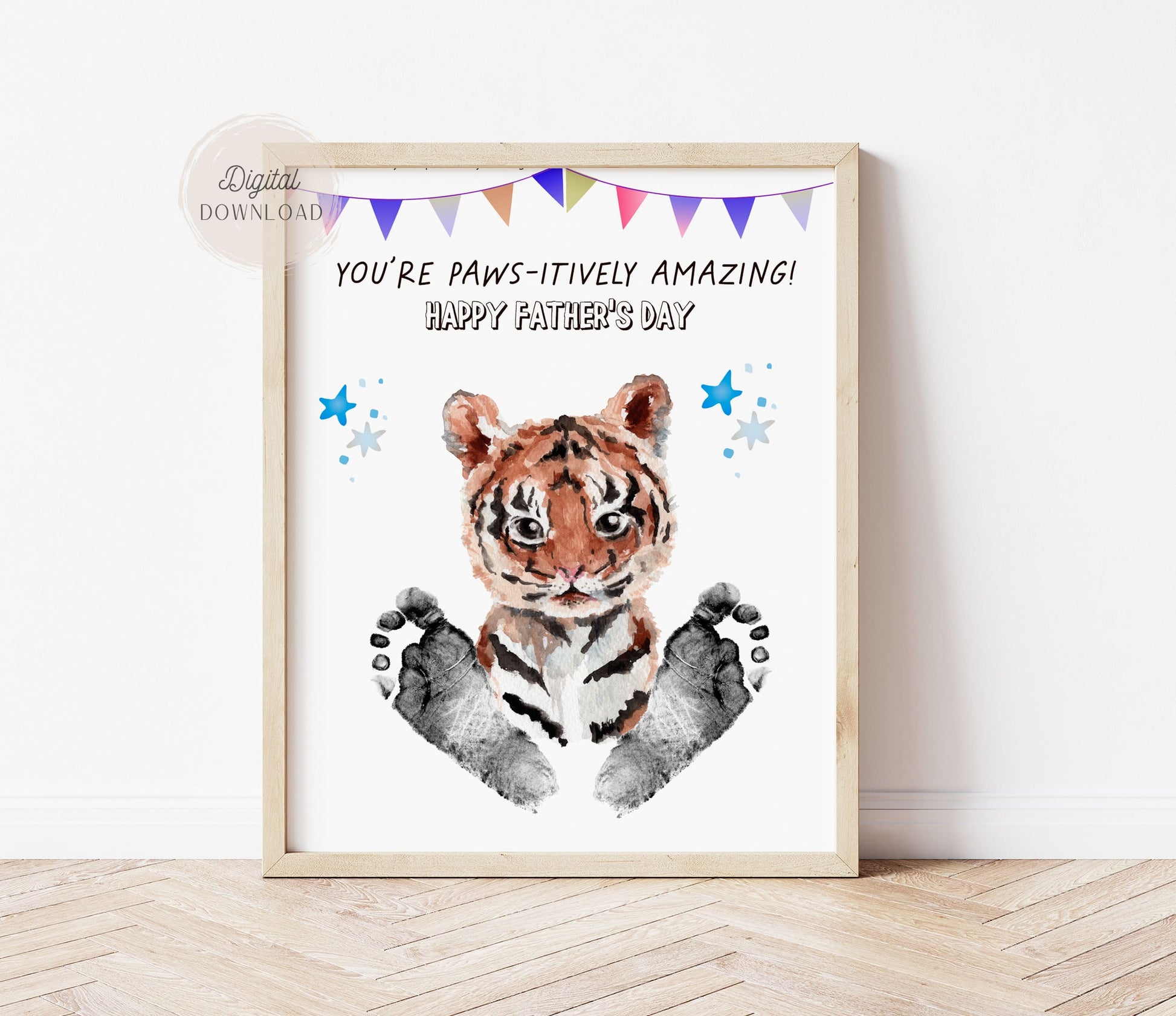 Animal footprint art - Fathers day crafts for infants