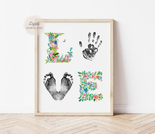 Spring Hand and Foot print - Love Sign
