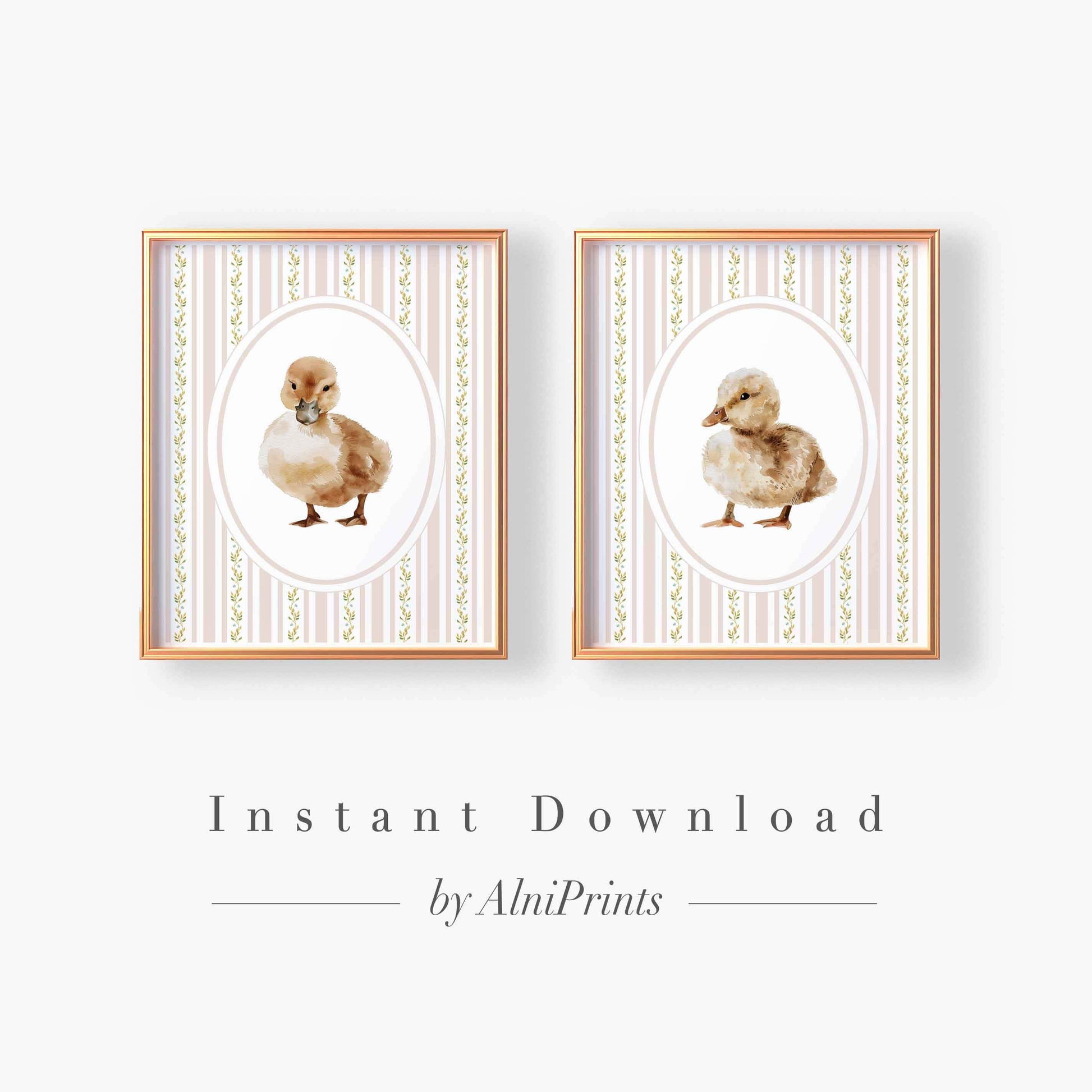 Vintage Duckling Print - Set of 2