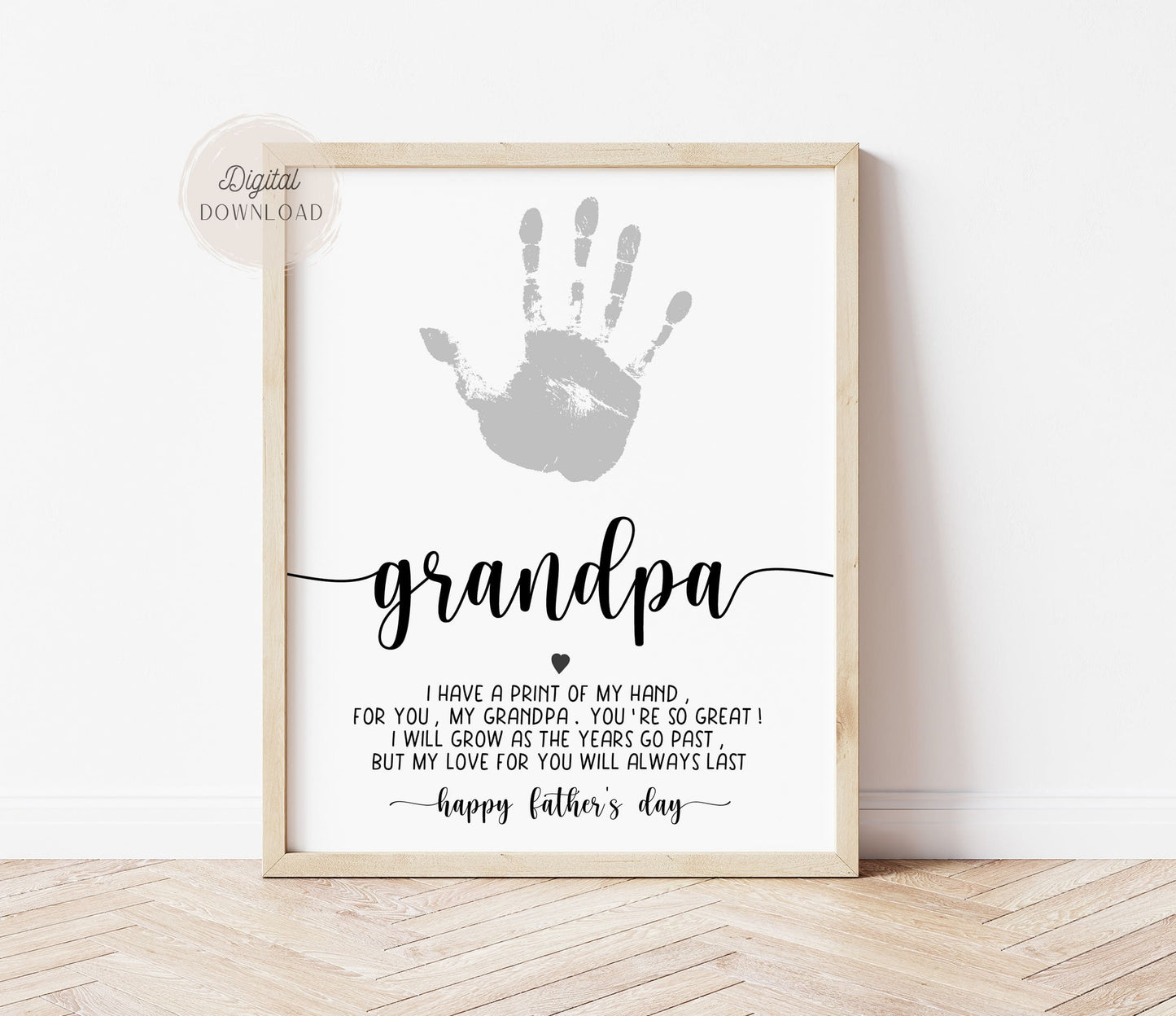 Grandpa Handprint art - Father's day poem