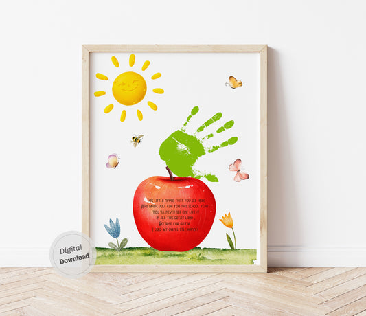 Handprint art Apple poem Back to School