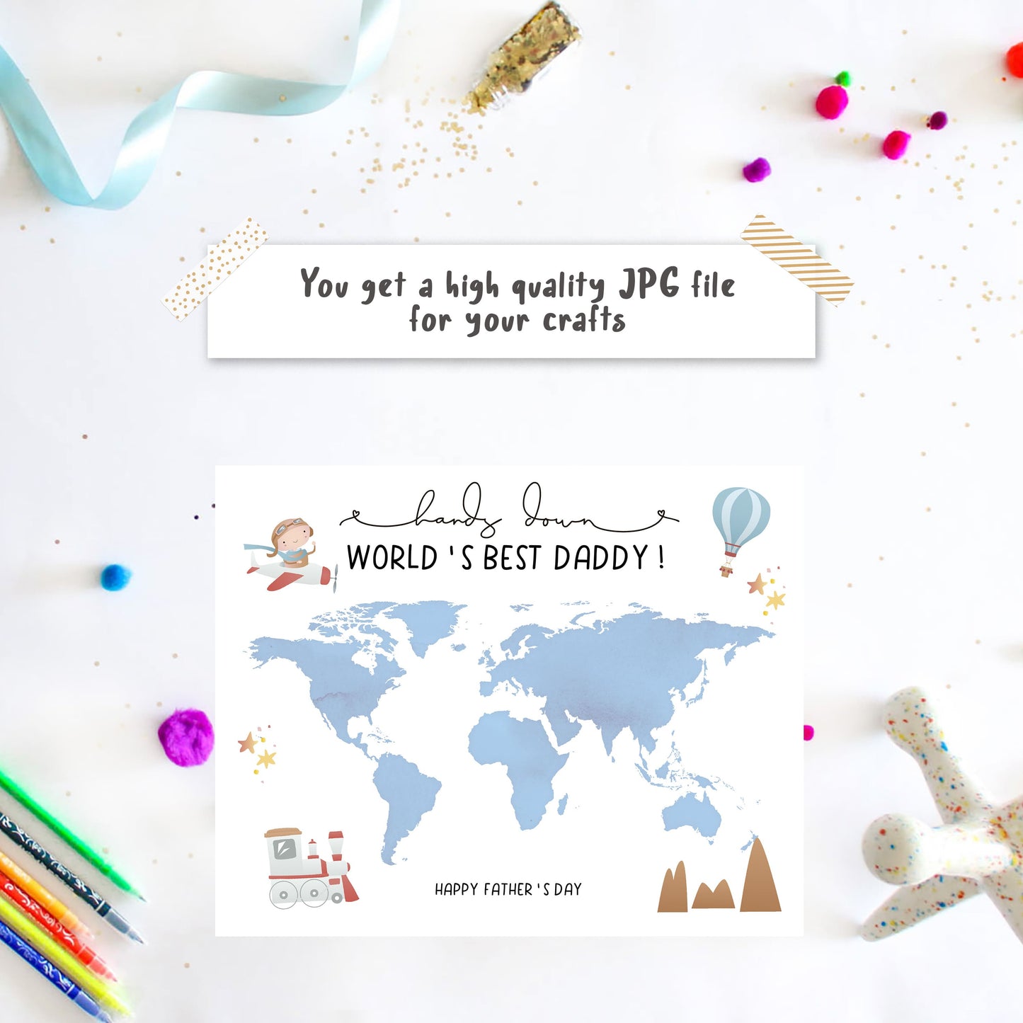 Hands down World's best Daddy - Father's day Handprint art