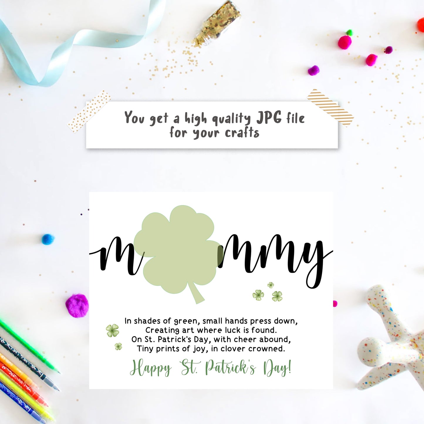 Lucky loved by you Mummy - St Patrick's day Handprint
