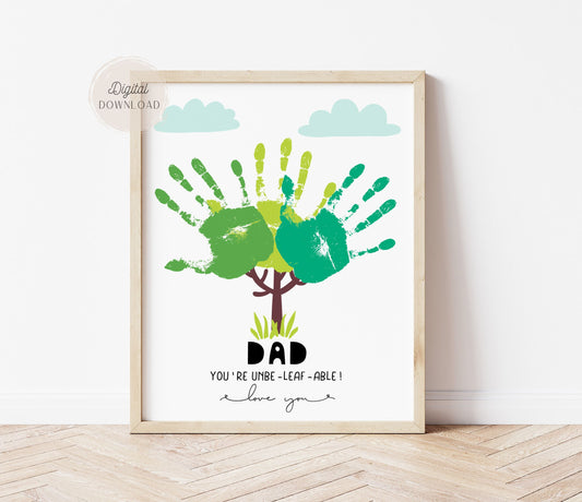 Leaf handprint art - Father's day handprint craft
