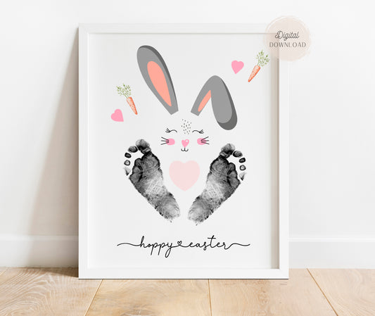 Hoppy Easter - Bunny Footprint Art