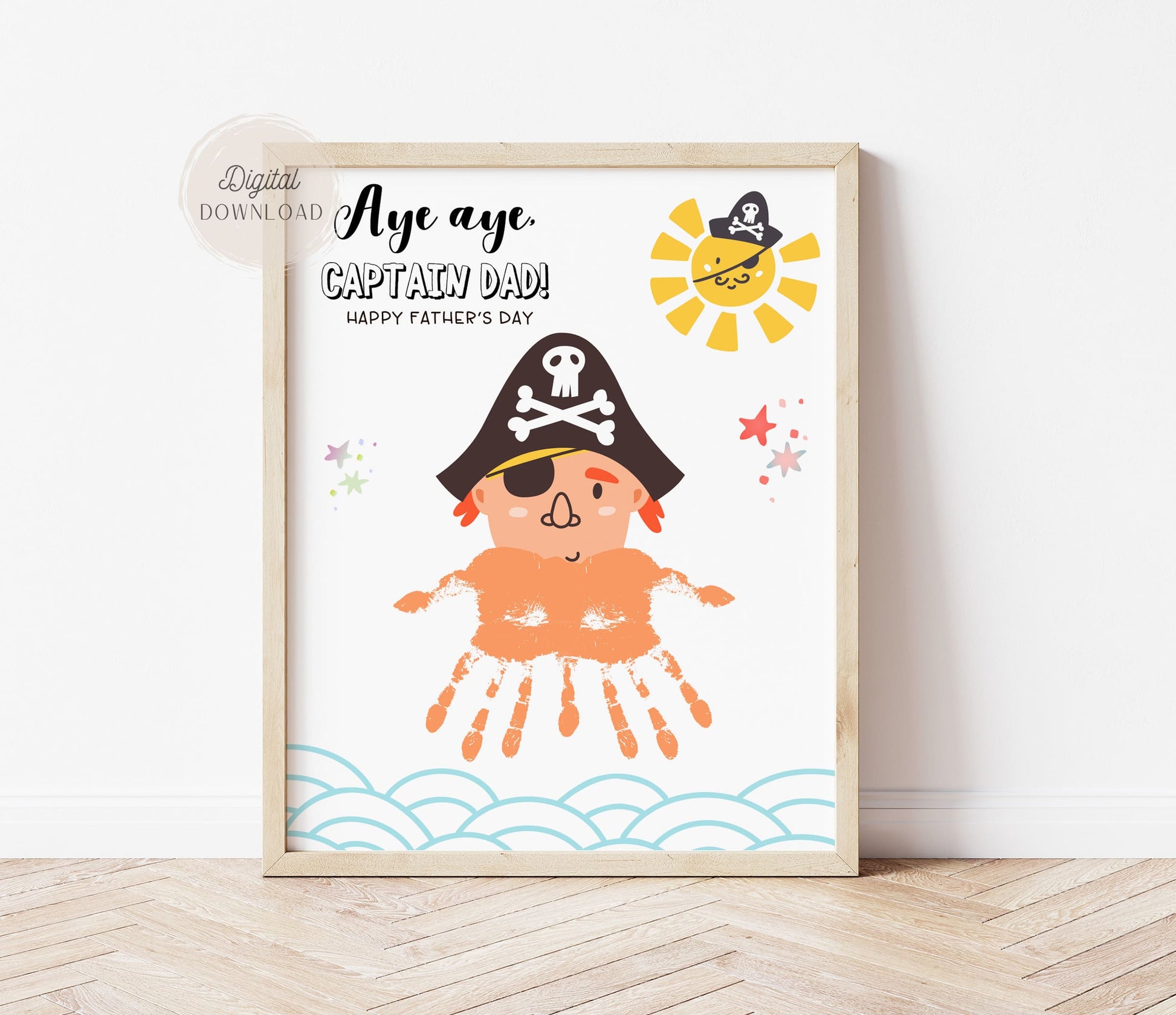 Kids hand print art - Pirate handprint art