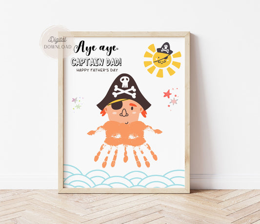 Kids hand print art - Pirate handprint art