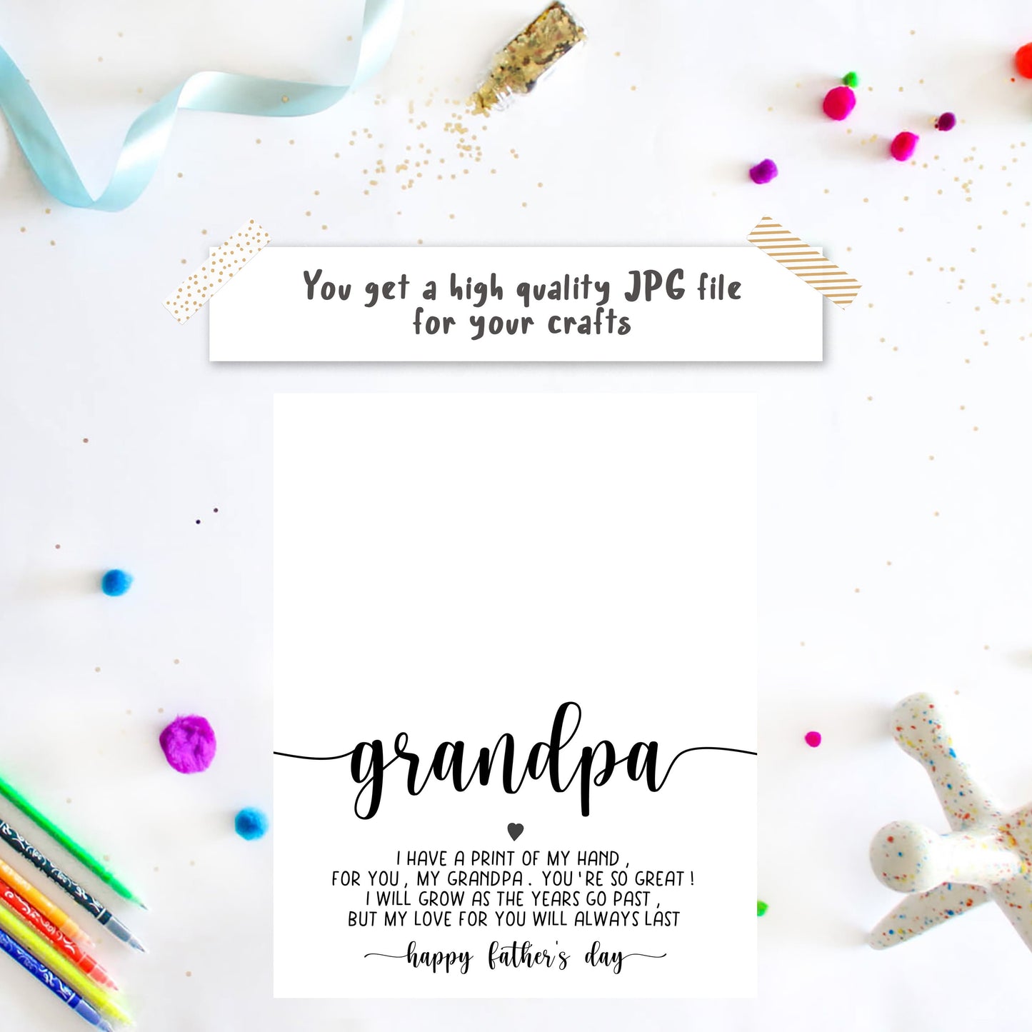 Grandpa Handprint art - Father's day poem
