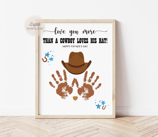 Handprint gifts for dad - Cowboy Handprint