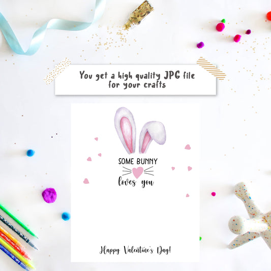Some Bunny Loves You - Valentine Footprint Card