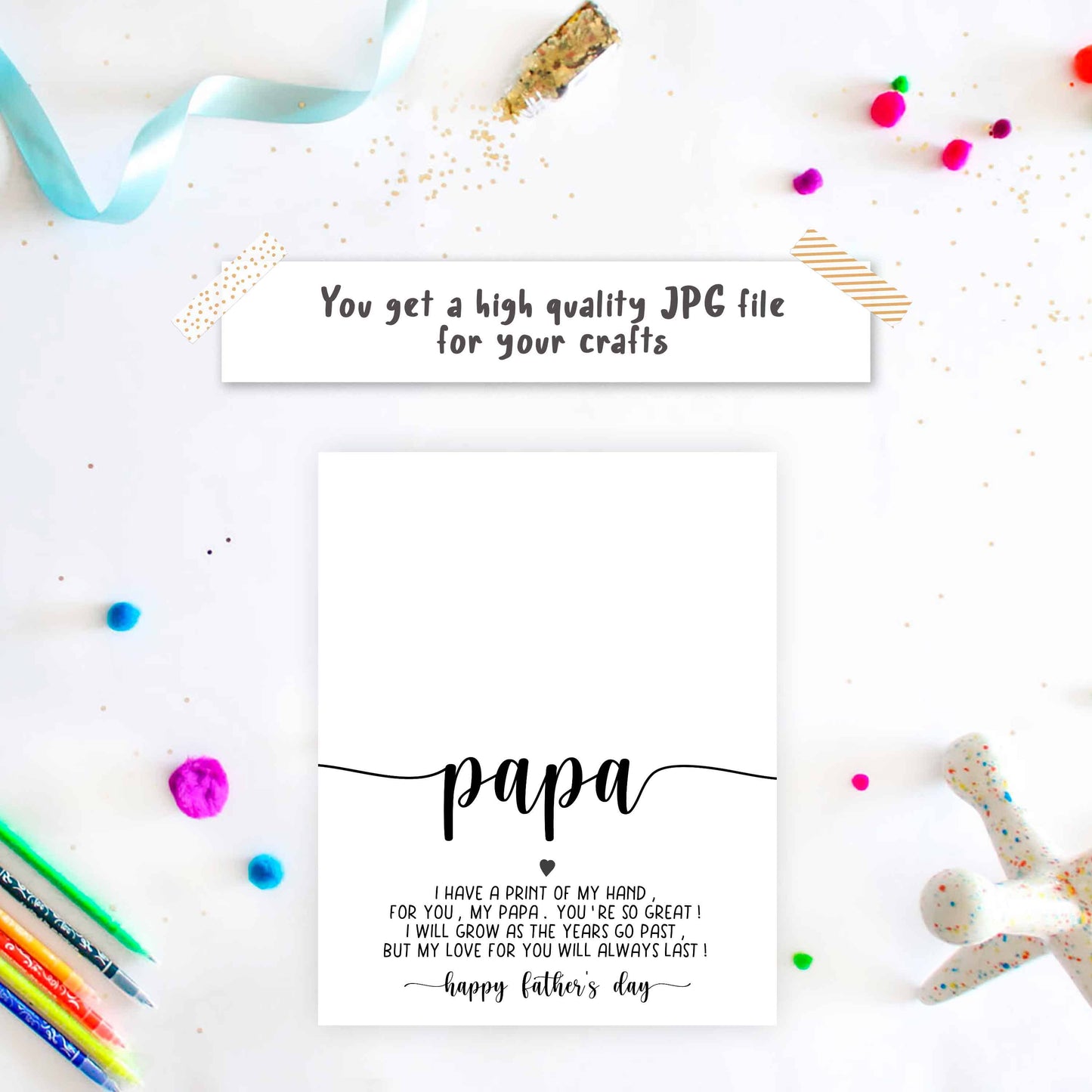 Printable Papa poem with Handprint art.