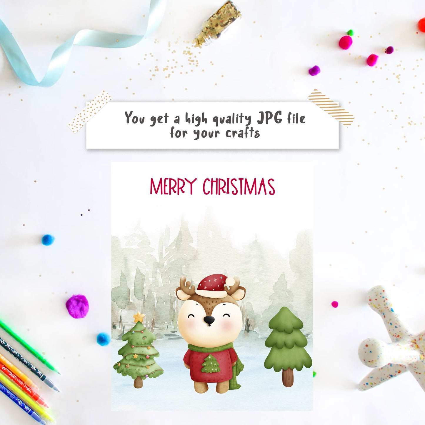 reindeer handprint art