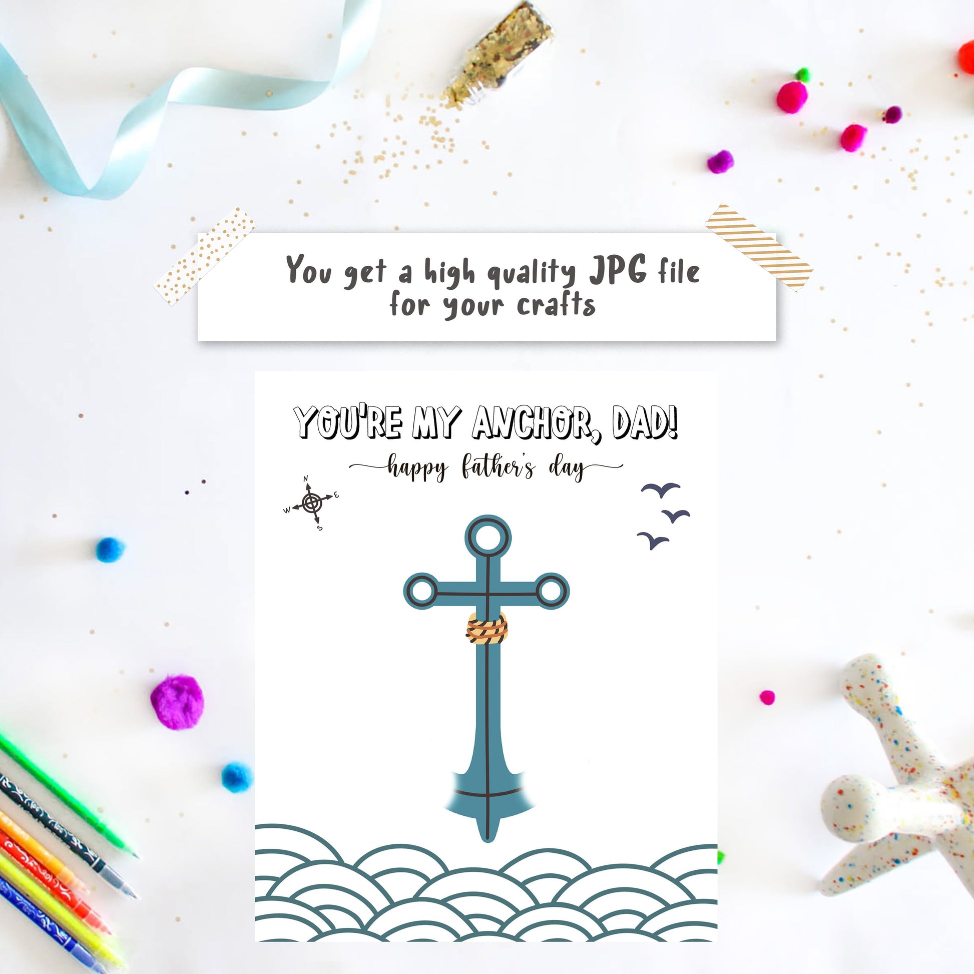 Anchor footprint - Diy father's day handprint crafts